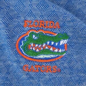 Perry Ellis Polo Shirt Mens L Blue Florida Gators UF 100% Cotton